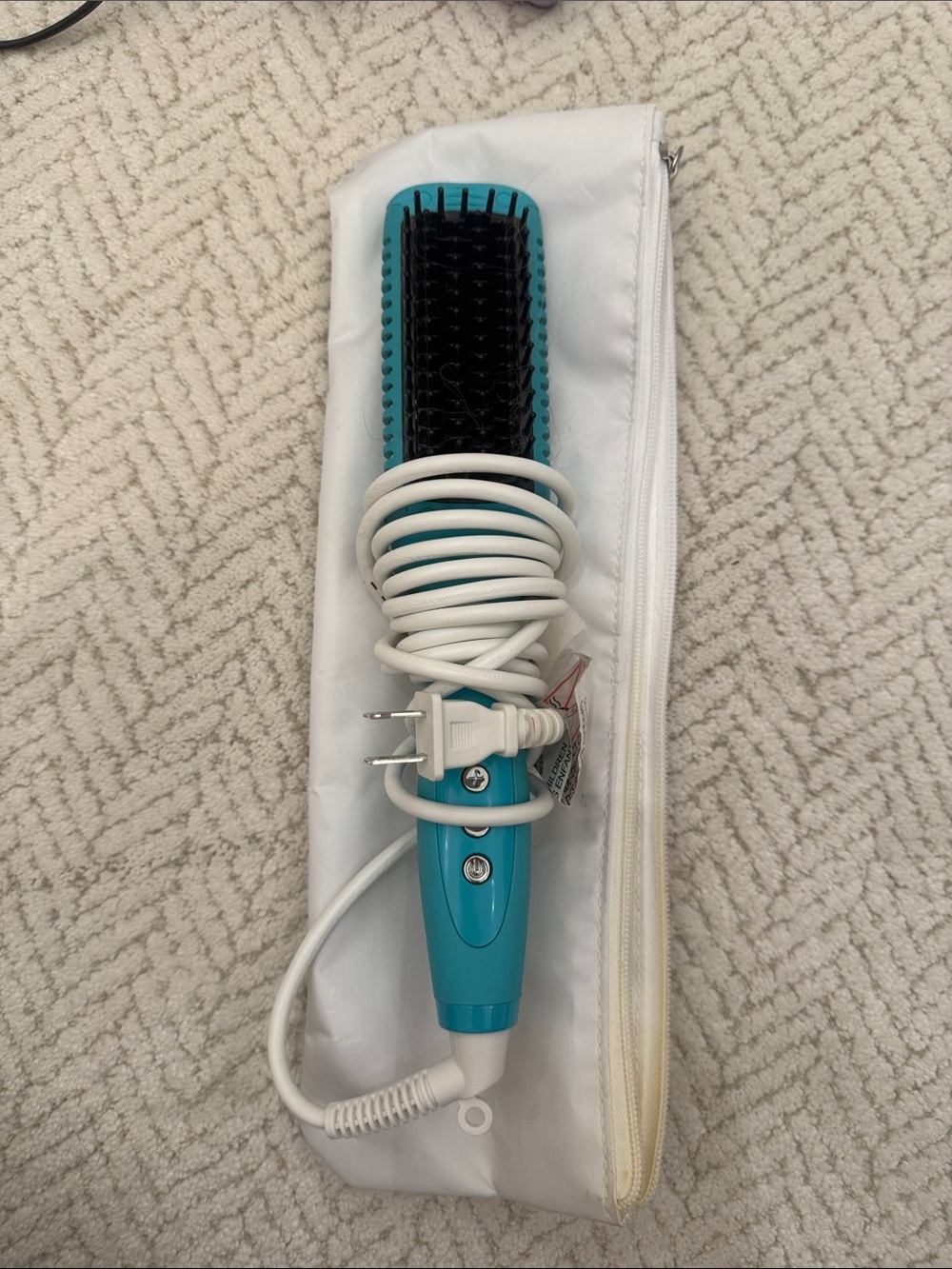 Moroccanoil Turquoise Electric Hair Brush Straightening Hot Tool
